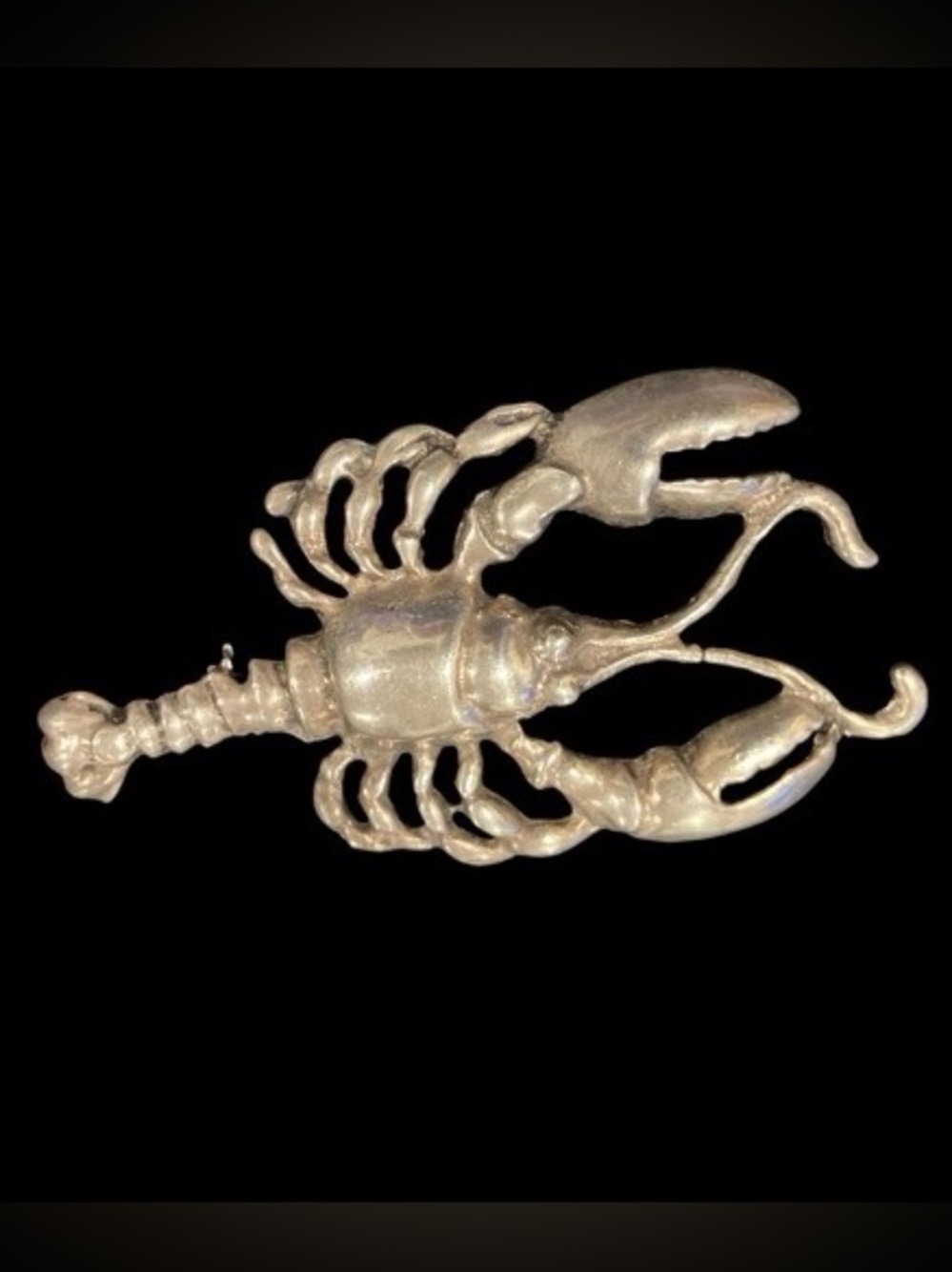 Vintage Sterling Silver Lobster Brooch Pin 18 Grams Nautical Coastal Jewelry